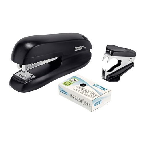 Rapid Stapler F6 Half Strip Black With Staple Remover And Staples