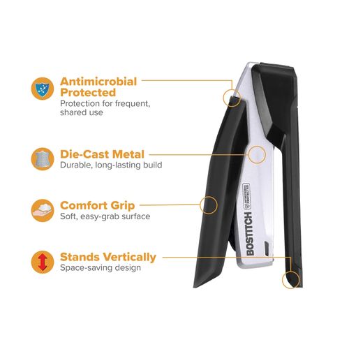 Bostitch Inpower Antimicrobial Stapler 28 Sheet Full Strip Black