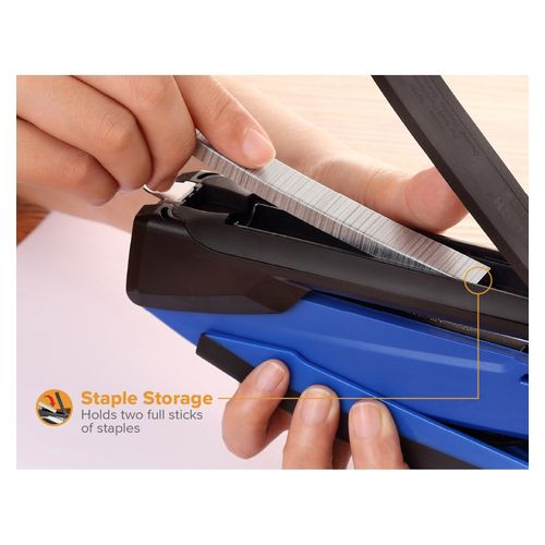 Bostitch Inpower Antimicrobial Stapler 20 Sheet Full Strip Blue