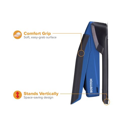 Bostitch Inpower Antimicrobial Stapler 20 Sheet Full Strip Blue