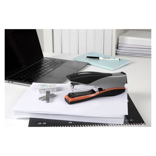 Rexel Optima 40 Stapler Full Strip Orange and Silver