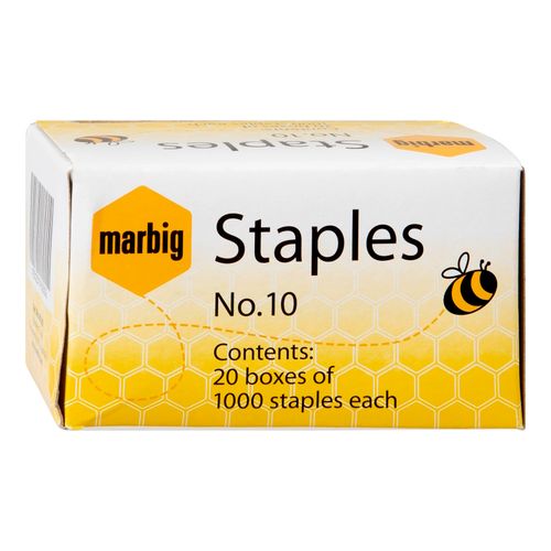 Marbig Staples No.10 Box 1000 **suits #10 Stapler only**
