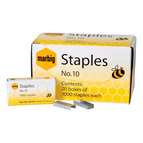 Marbig Staples No.10 Box 1000 **suits #10 Stapler only**