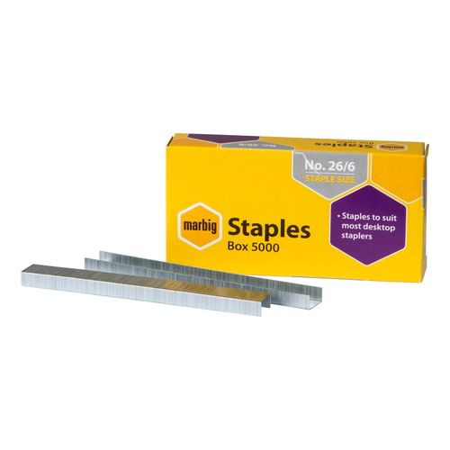 Marbig Staples 26/6mm Bx5000