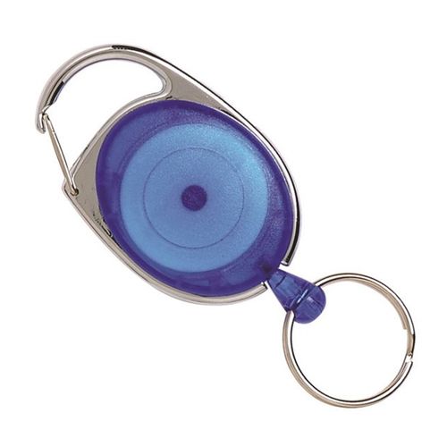 Bibbulmun Retractable Snap Lock Key Holders 25mm Blue Pack 4
