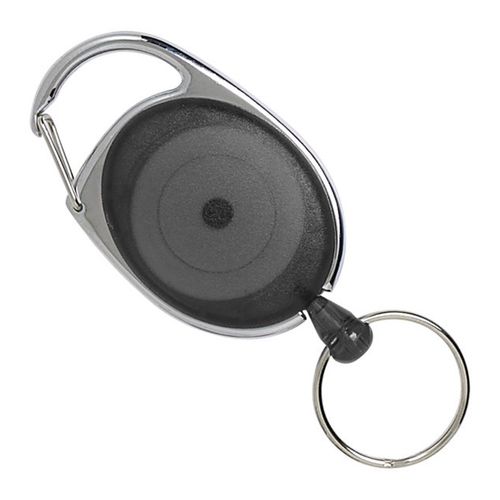 Bibbulmun Retractable Snap Lock Key Holders 25mm Grey Pack 4