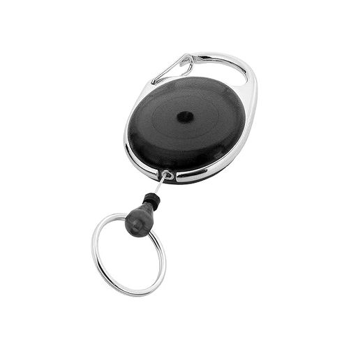Bibbulmun Retractable Snap Lock Key Holders 25mm Grey Pack 4
