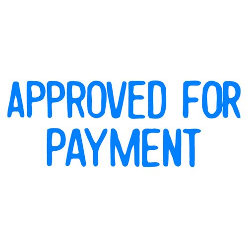 X-Stamper Stamp 1025 Approved For Payment Blue