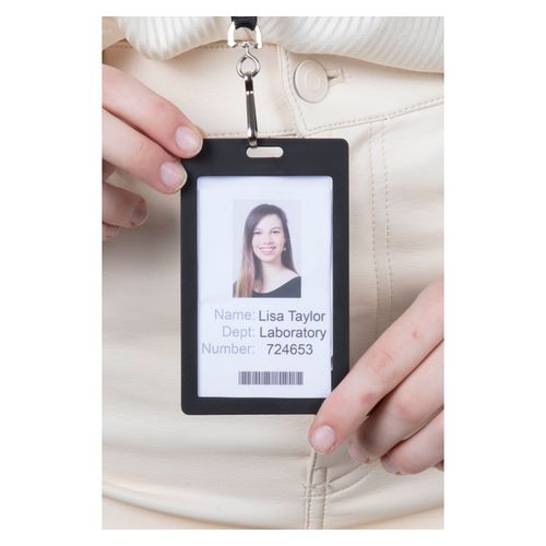 Rexel ID Plastic Card Holders Black Pack 6