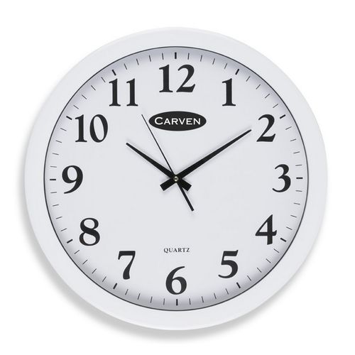 Carven Clock 450mm White Frame
