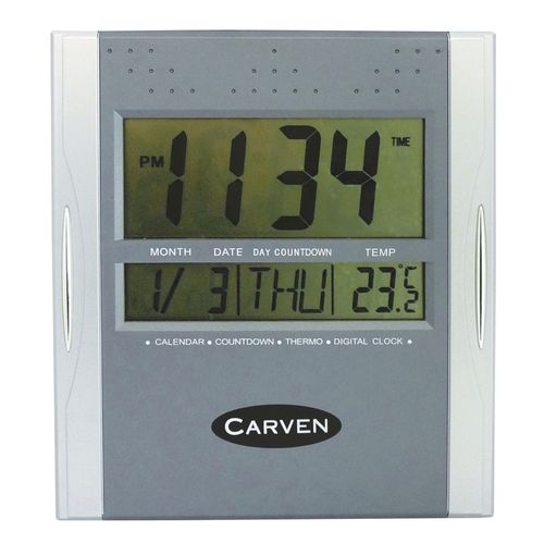 Carven Digital Clock Silver