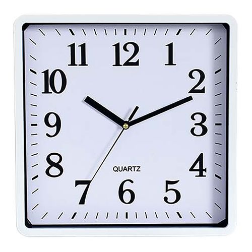 Carven Clock 250mm Square White Frame