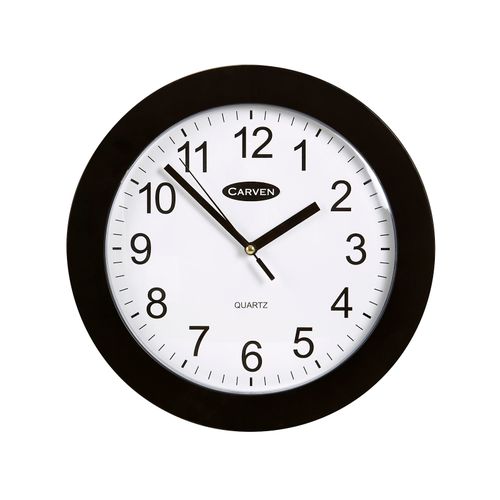 Carven Wall Clock Round 250mm Black Rim