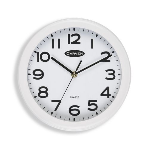Carven Wall Clock Round 250mm White Rim