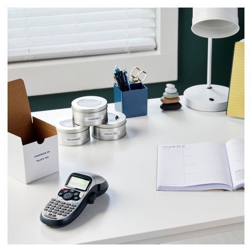 Dymo Label Printer 2174562 Letratag 100H Silver With Bonus White Paper, Plastic White & Clear Tapes