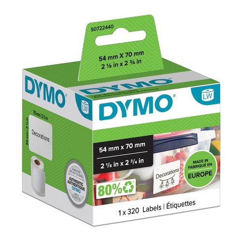 Dymo LabelWriter Multipurpose Labels 54x70mm White