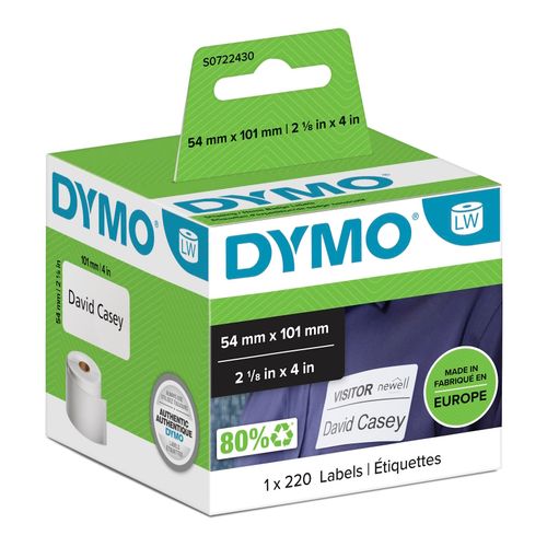 Dymo Label SD99014/S0722430 54x101mm Shipping White 220/Roll