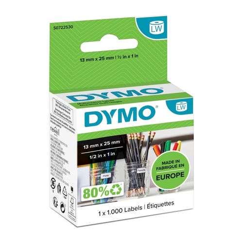 Dymo LabelWriter Multipurpose Labels 2 Up 13x25mm White