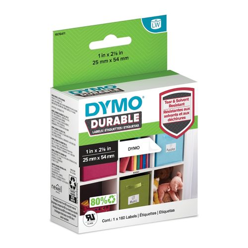 Dymo Durable Labels 25x54mm White Box 160