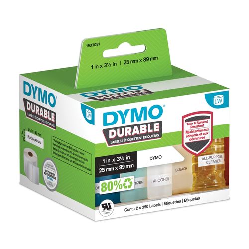 Dymo Durable Labels 25x89mm White Box 700