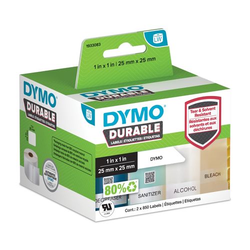 Dymo Durable Labels 25x25mm White Box 1700