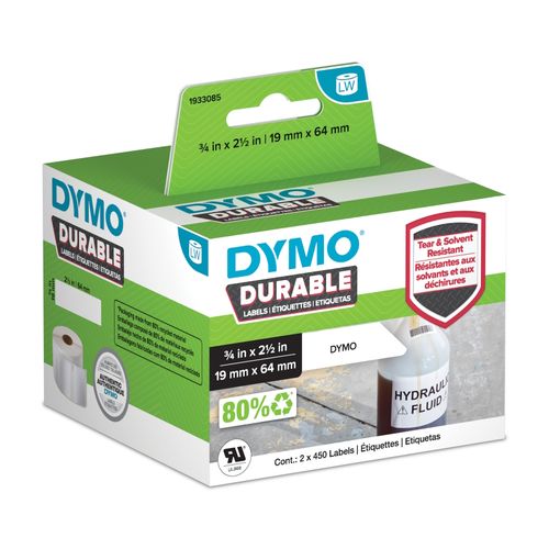 Dymo Durable Labels 19x64mm White Box 900