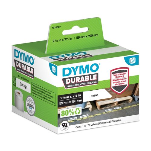 Dymo Durable Labels 59x190mm White Box 170