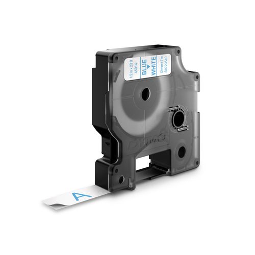 Dymo D1 Label Tape 12mm x 7m Blue on White
