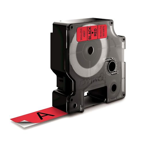 Dymo D1 Label Tape 19mm x 7m Black on Red