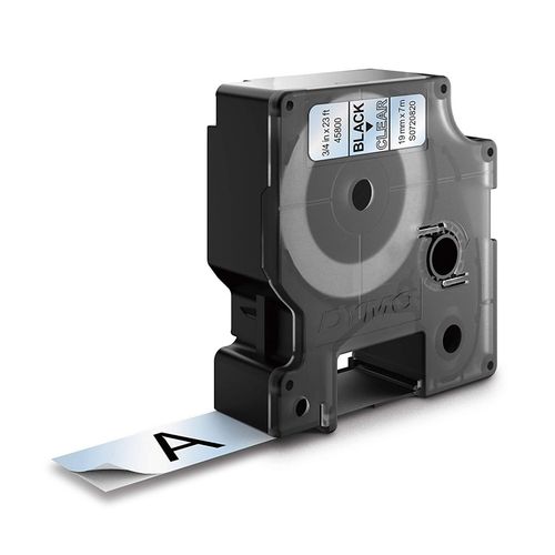 Dymo D1 Label Tape 19mm x 7m Black on Clear