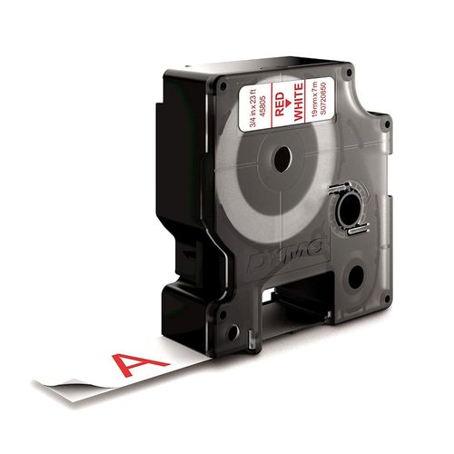 Dymo D1 Label Tape 19mm x 7m Red on White