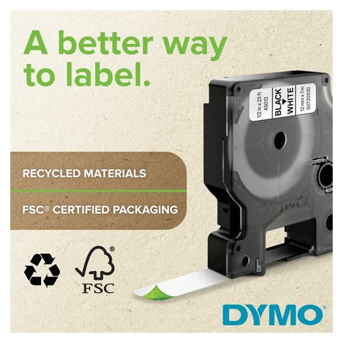 Dymo D1 Label Tape 19mm x 7m Red on White