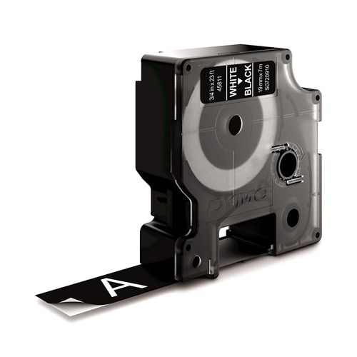 Dymo D1 Label Tape 19mm x 7m White on Black