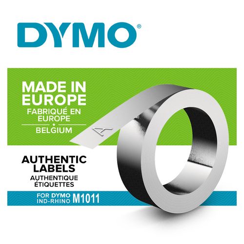Dymo Rhino Tape Stainless Steel Non-Adhesive 12mm x 7M Pack 10