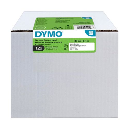 Dymo LabelWriter Address Labels 28x89mm White Pack 12