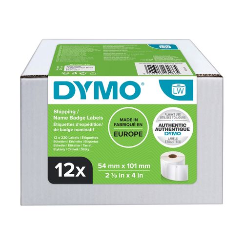 Dymo LabelWriter Shipping Labels 54x101mm White Pack 12