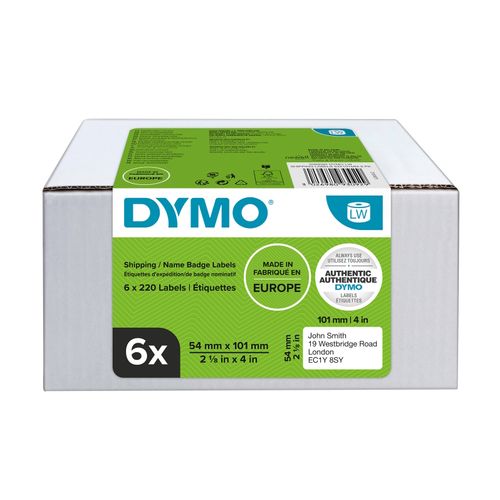 Dymo LabelWriter Shipping Labels 54x101mm White Pack 6