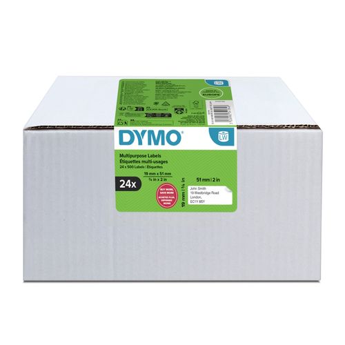 Dymo LabelWriter Multipurpose Labels 19x51mm Small (Removable) White Bulk Pack 24