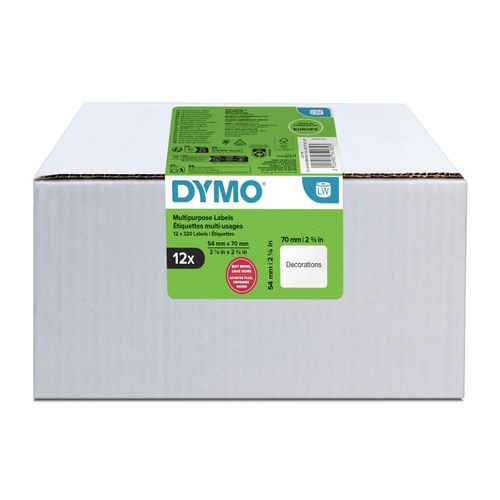 Dymo LabelWriter Multipurpose Labels 54x70mm White Bulk Pack 12