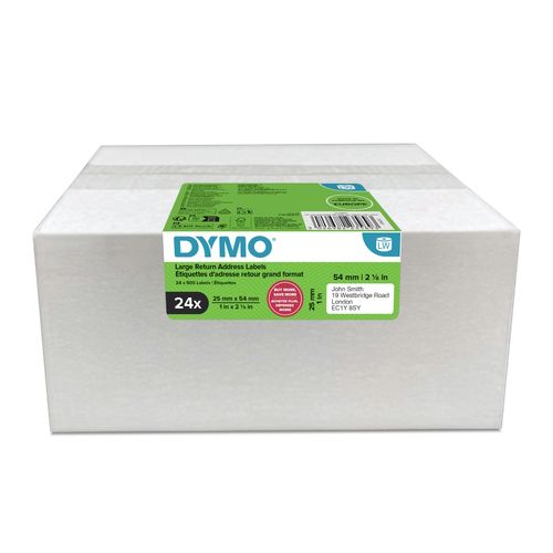 Dymo LabelWriter Return Address Labels 25x54mm White Bulk Pack 24