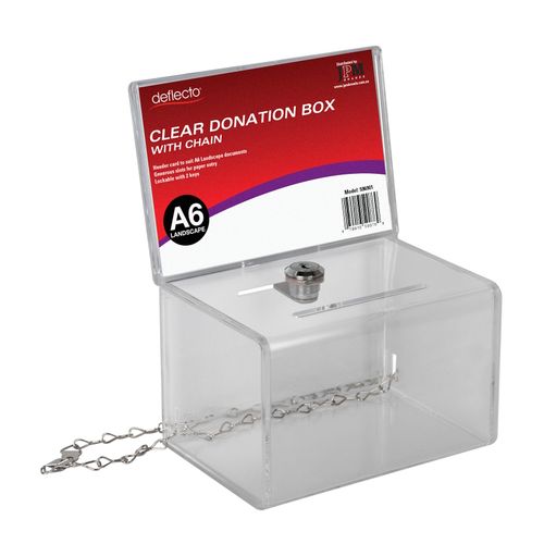 Deflect-o Donation Box  A6 Landscape (Clear)