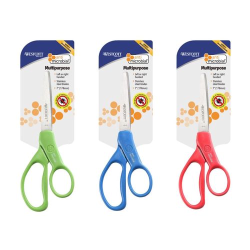Westcott Student Antimicrobial 178mm (7') Scissor Assorted Colours Box 12