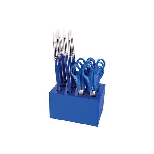 ColourSorts Classroom Organisers by Zart: Scissor & Brush Storage Block Blue