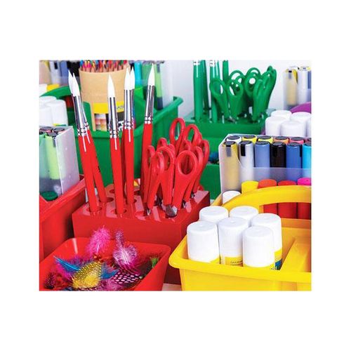 ColourSorts Classroom Organisers by Zart: Scissor & Brush Storage Block Red