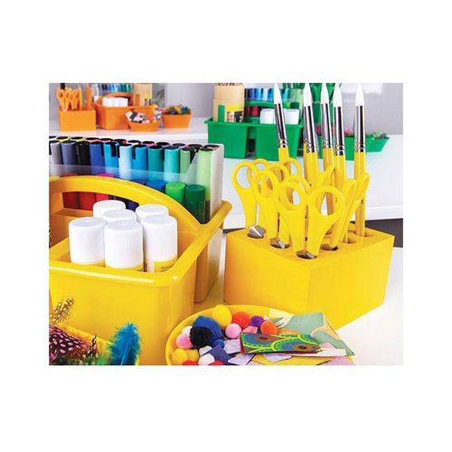 ColourSorts Classroom Organisers by Zart: Scissor & Brush Storage Block Yellow
