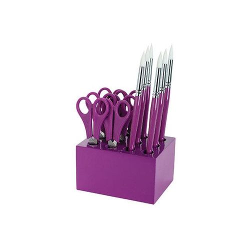 ColourSorts Classroom Organisers by Zart: Scissor & Brush Storage Block Purple
