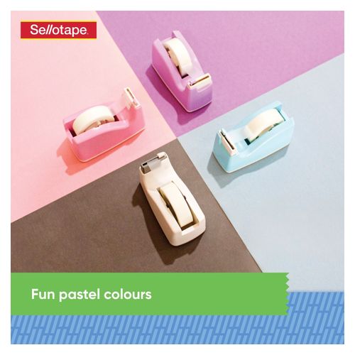Sellotape Mini Safety Tape Dispenser (plus Invisible Tape) Assorted Colours