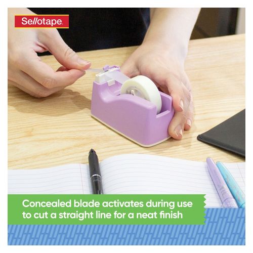 Sellotape Mini Safety Tape Dispenser (plus Invisible Tape) Assorted Colours
