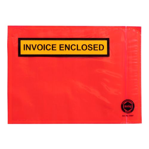 Marbig Packaging Envelope Invoice Enclosed Red Backing A6 175x125mm Box 1000