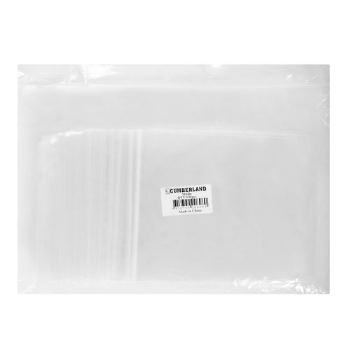Cumberland Resealable Polybag 100x125mm Clear Pack 100
